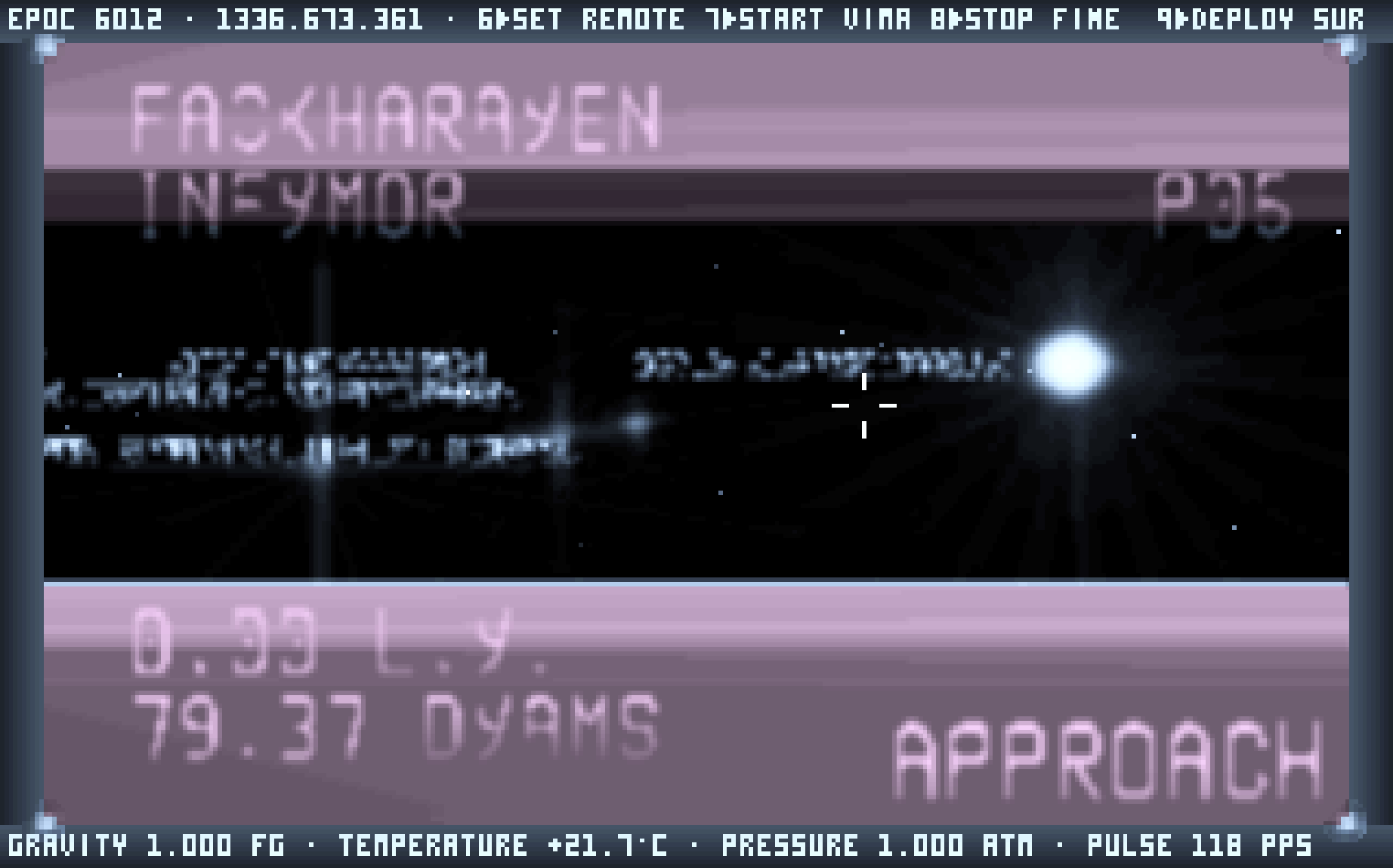Infymor selected on the Stardrifter HUD during approach